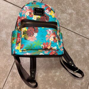 Loungefly Turquoise Tropical Floral Mini Backpack